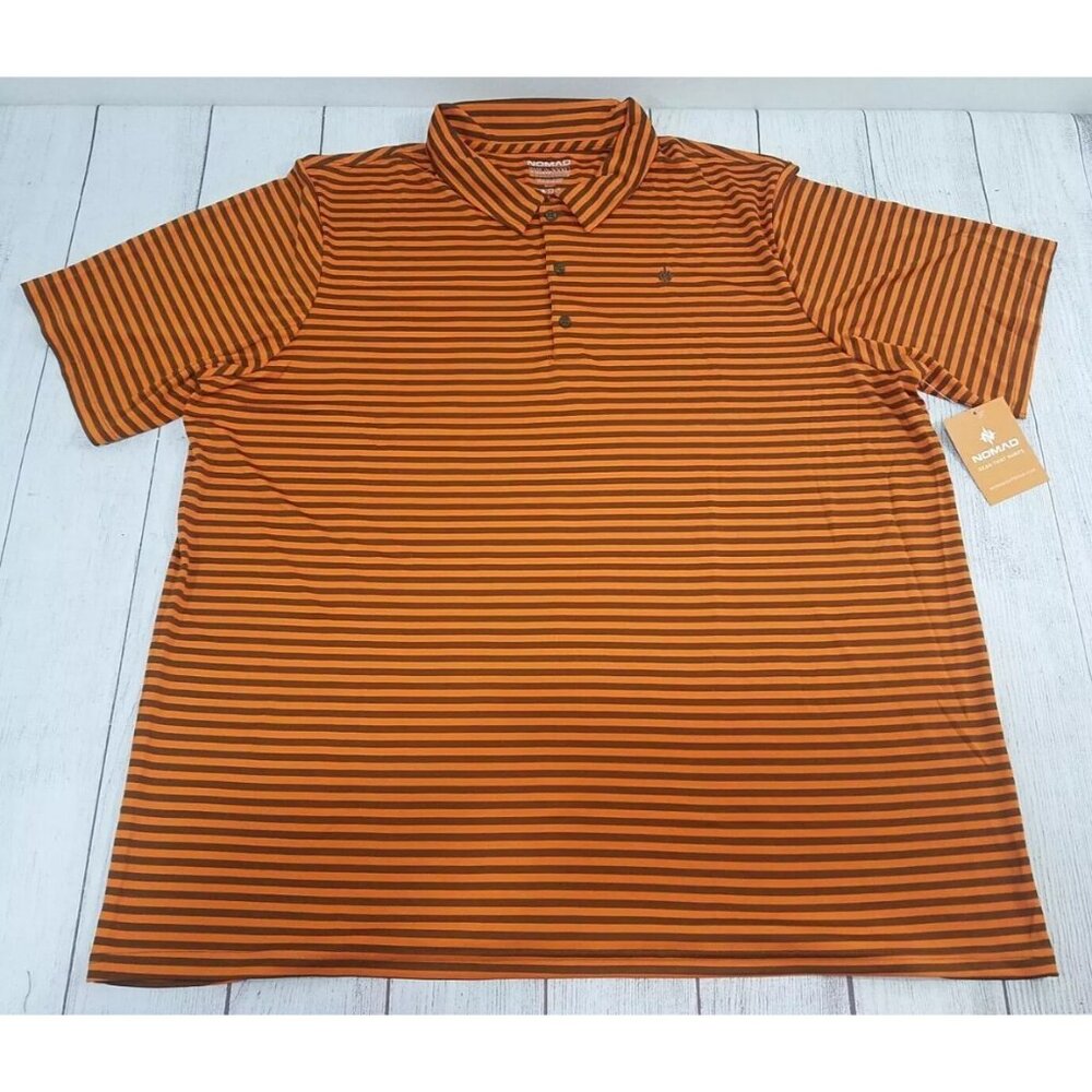 Nomad Outdoors Stripe Polo Shirt Mens Size XXXL